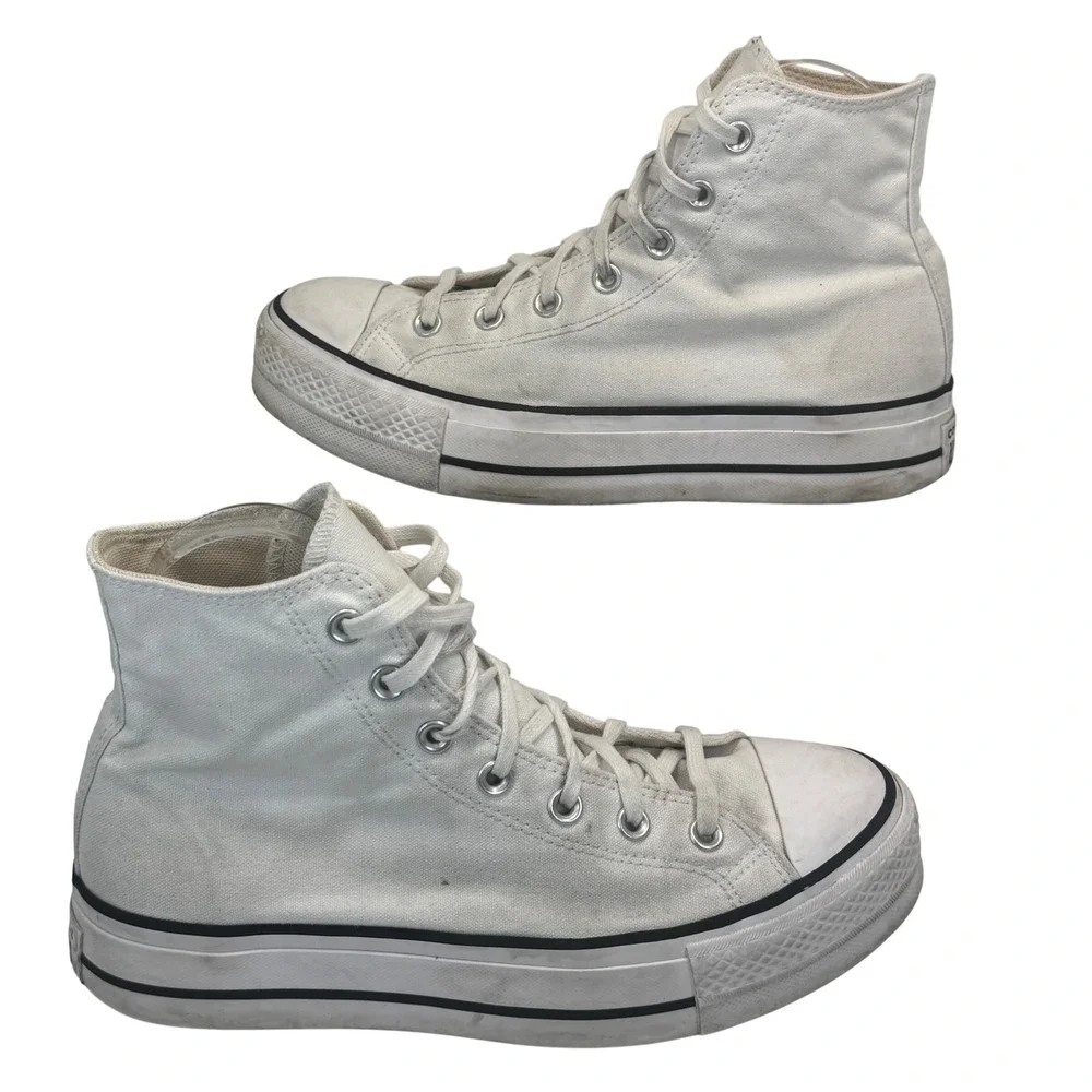 Converse Chuck‎ Taylor All Star Lift Platform Canvas White High Top Sneakers 9W